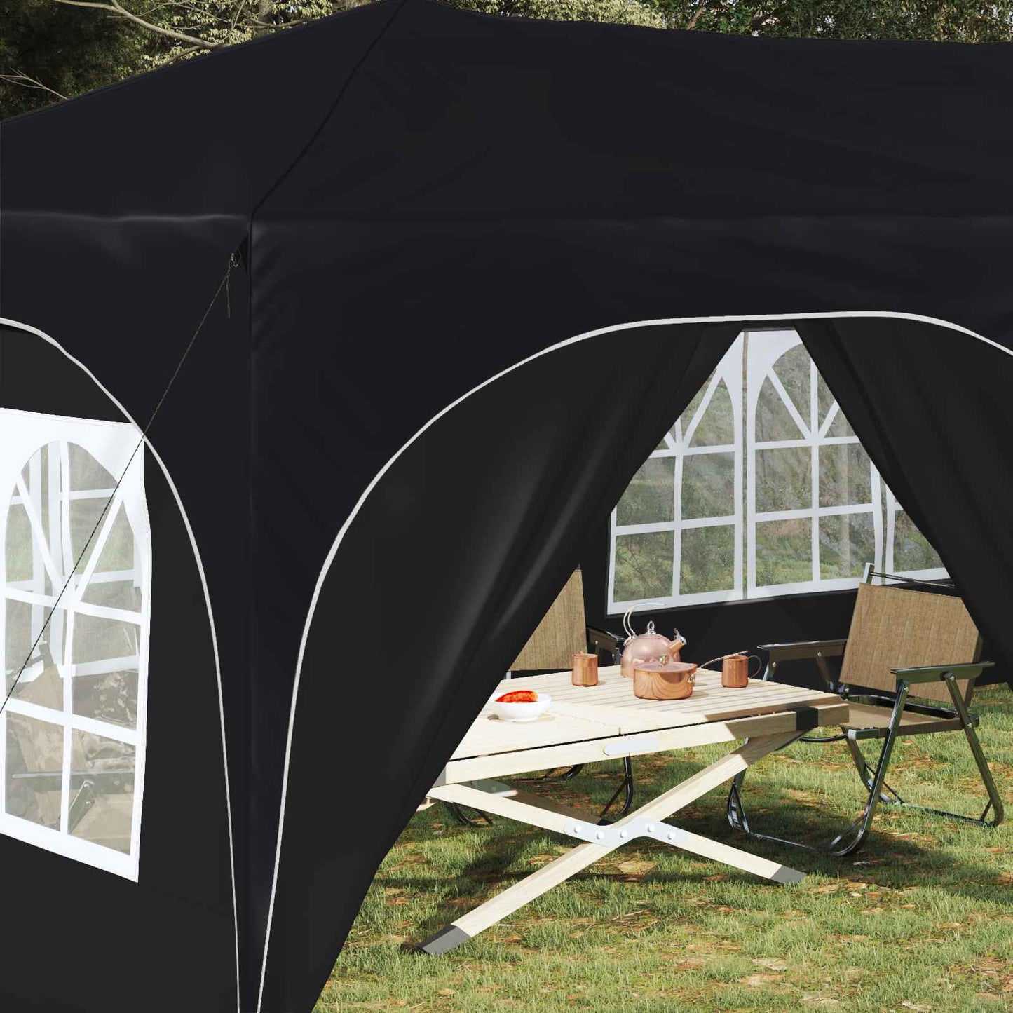 Pop-up Partyzelt Anthrazit 575 x 288 x 245 cm Oxford-Stoff