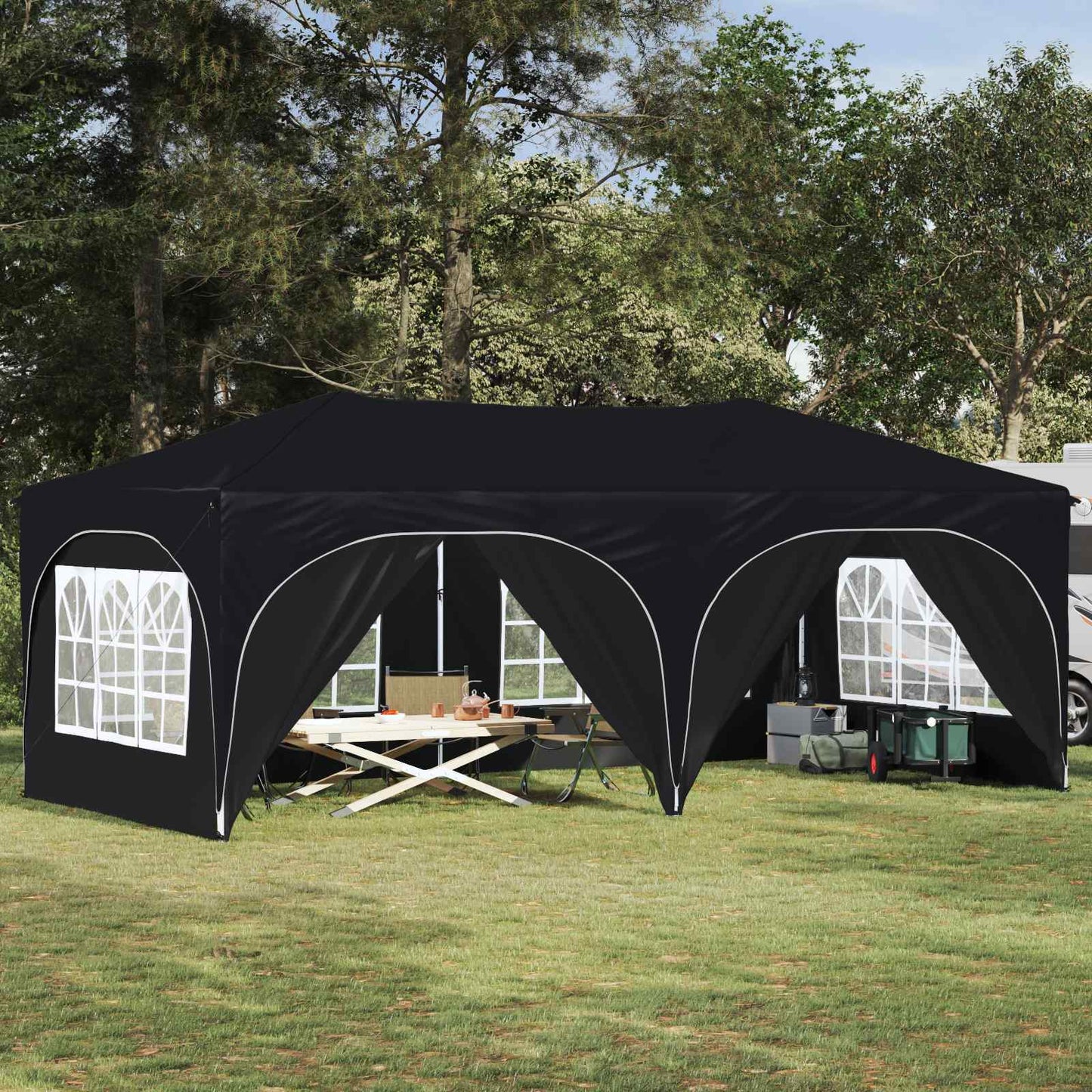 Pop-up Partyzelt Anthrazit 575 x 288 x 245 cm Oxford-Stoff