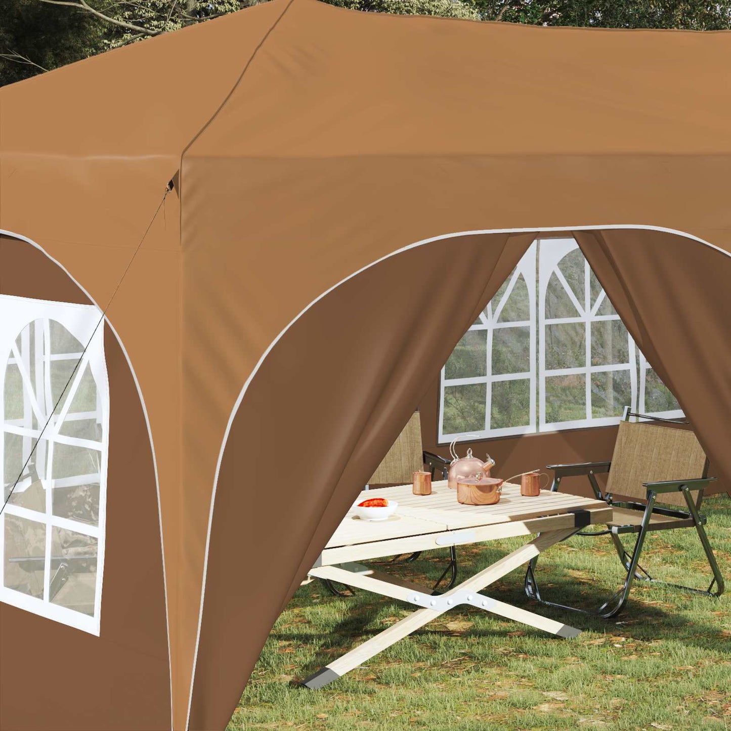 Pop-up Partyzelt Beige 575 x 288 x 245 cm Oxford-Stoff