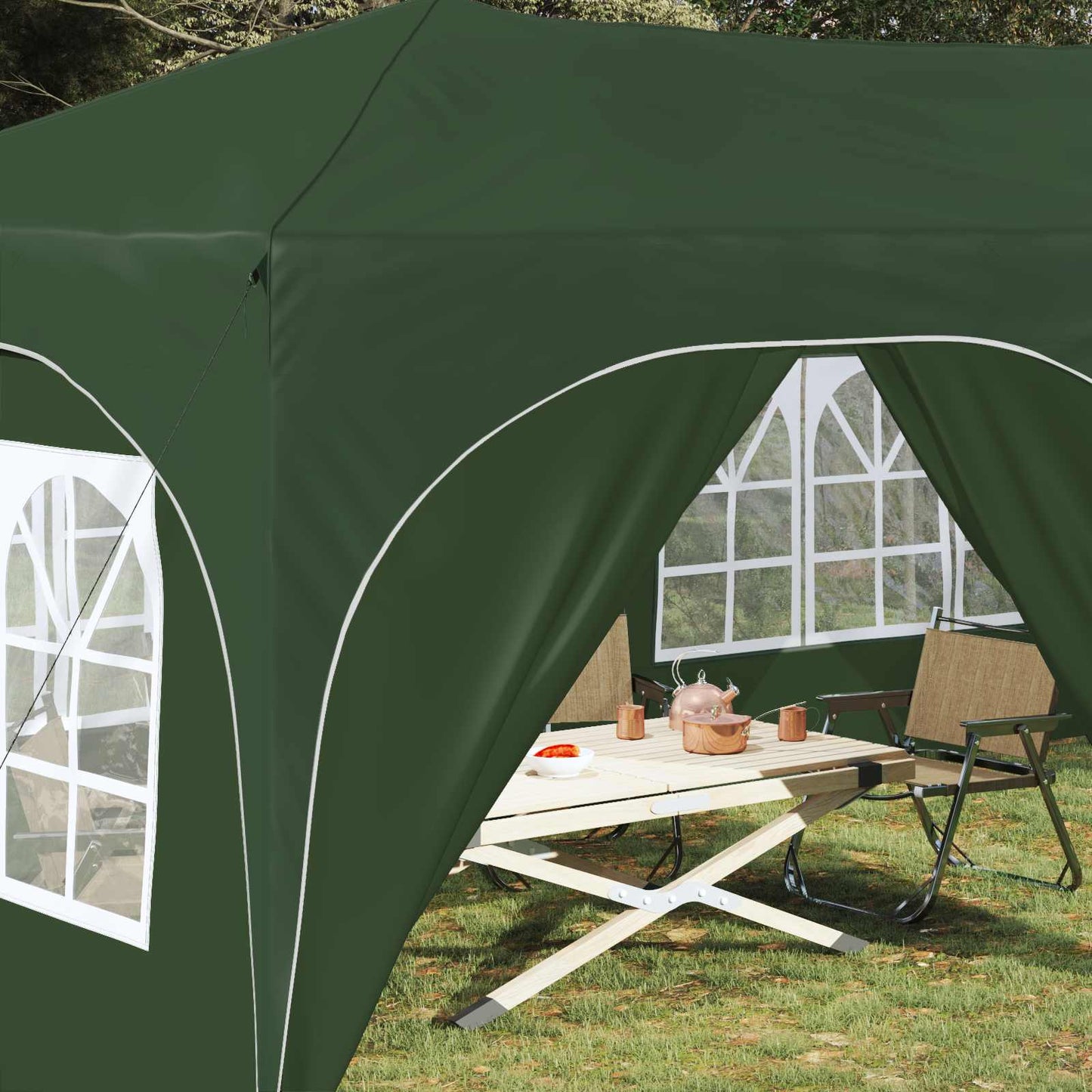 Pop-up Partyzelt Grün 575 x 288 x 245 cm Oxford-Stoff
