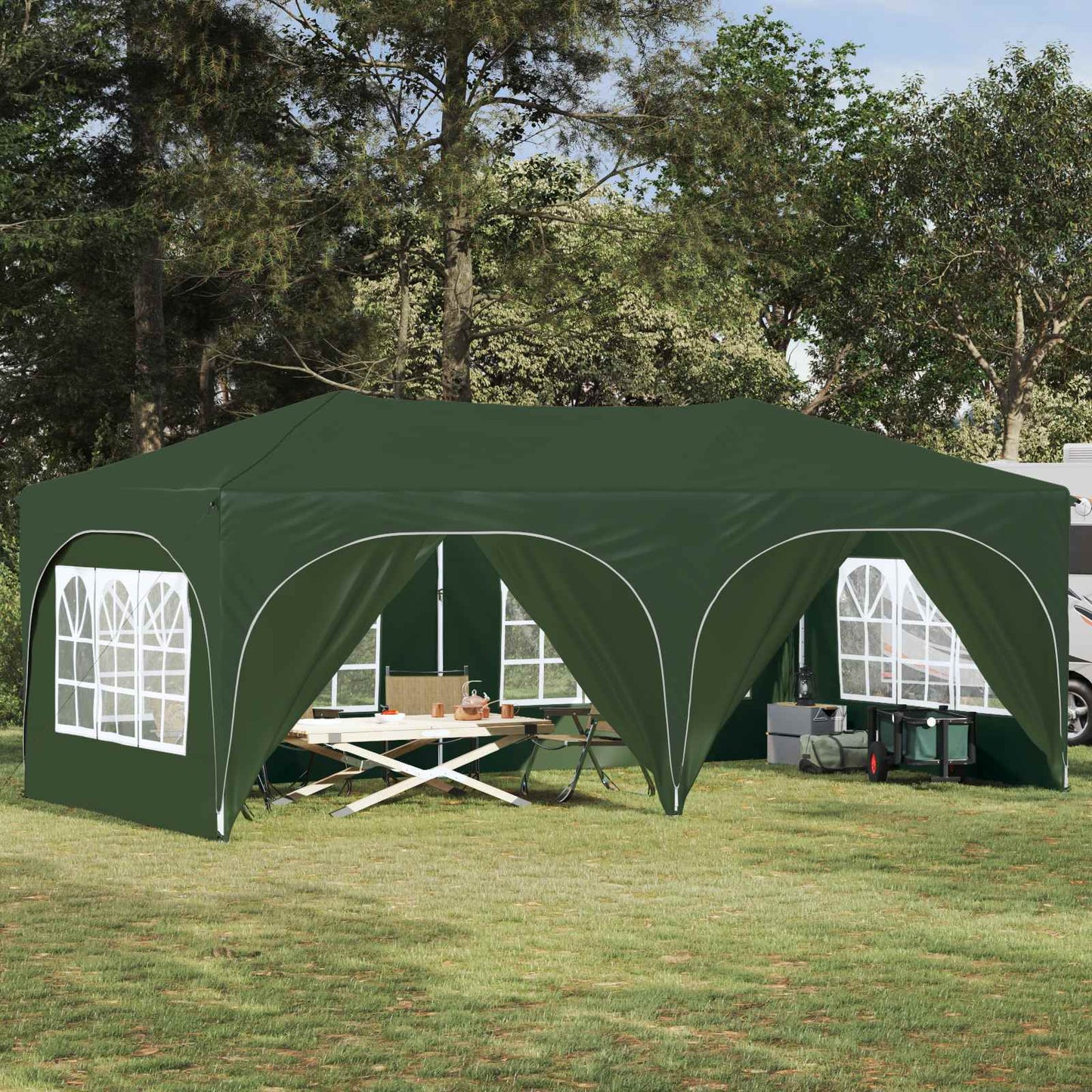 Pop-up Partyzelt Grün 575 x 288 x 245 cm Oxford-Stoff