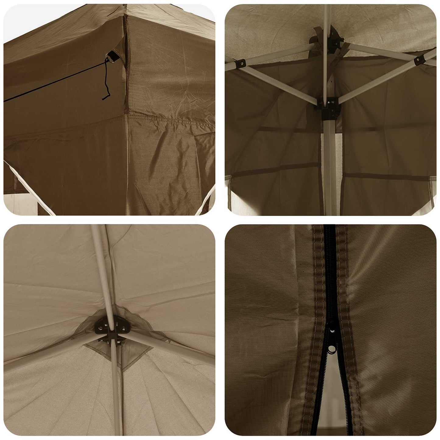 Pop-up Partyzelt Taupe 575 x 288 x 245 cm Oxford-Stoff