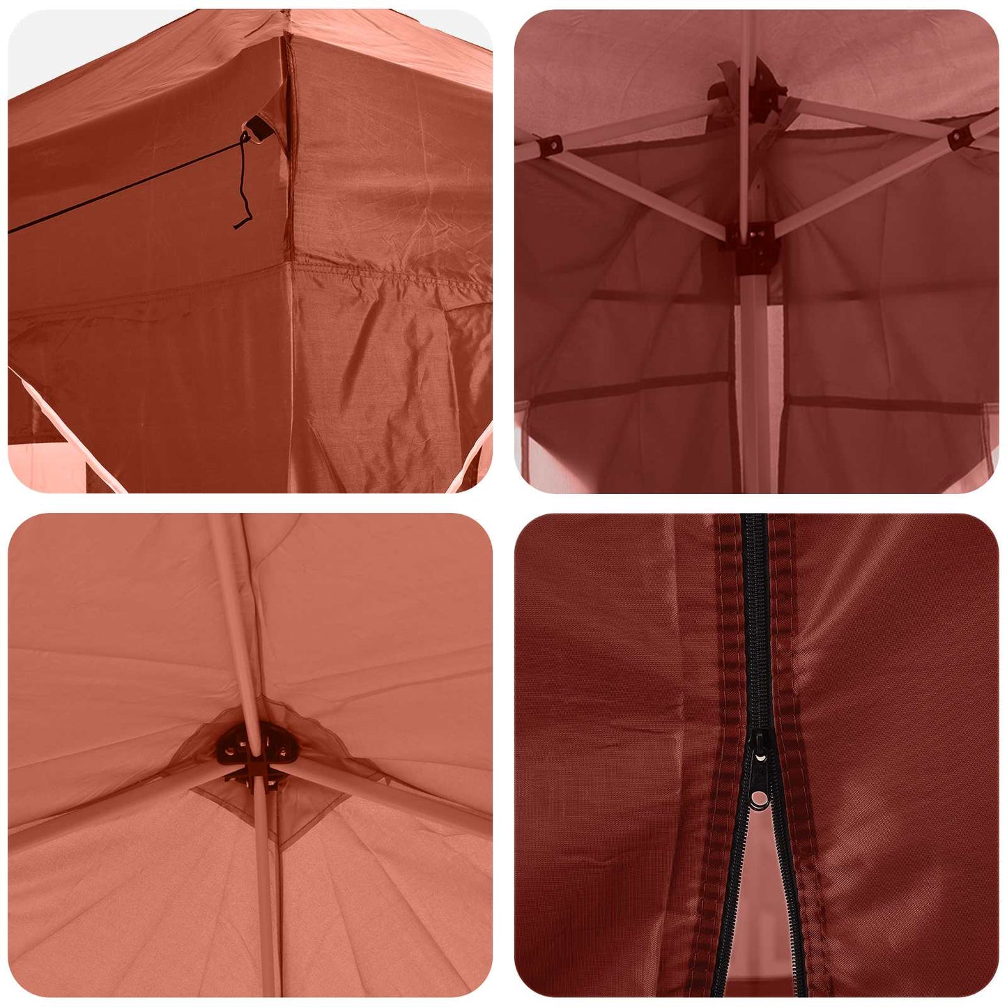 Pop-up Partyzelt Terrakotta 575 x 288 x 245 cm Oxford-Stoff