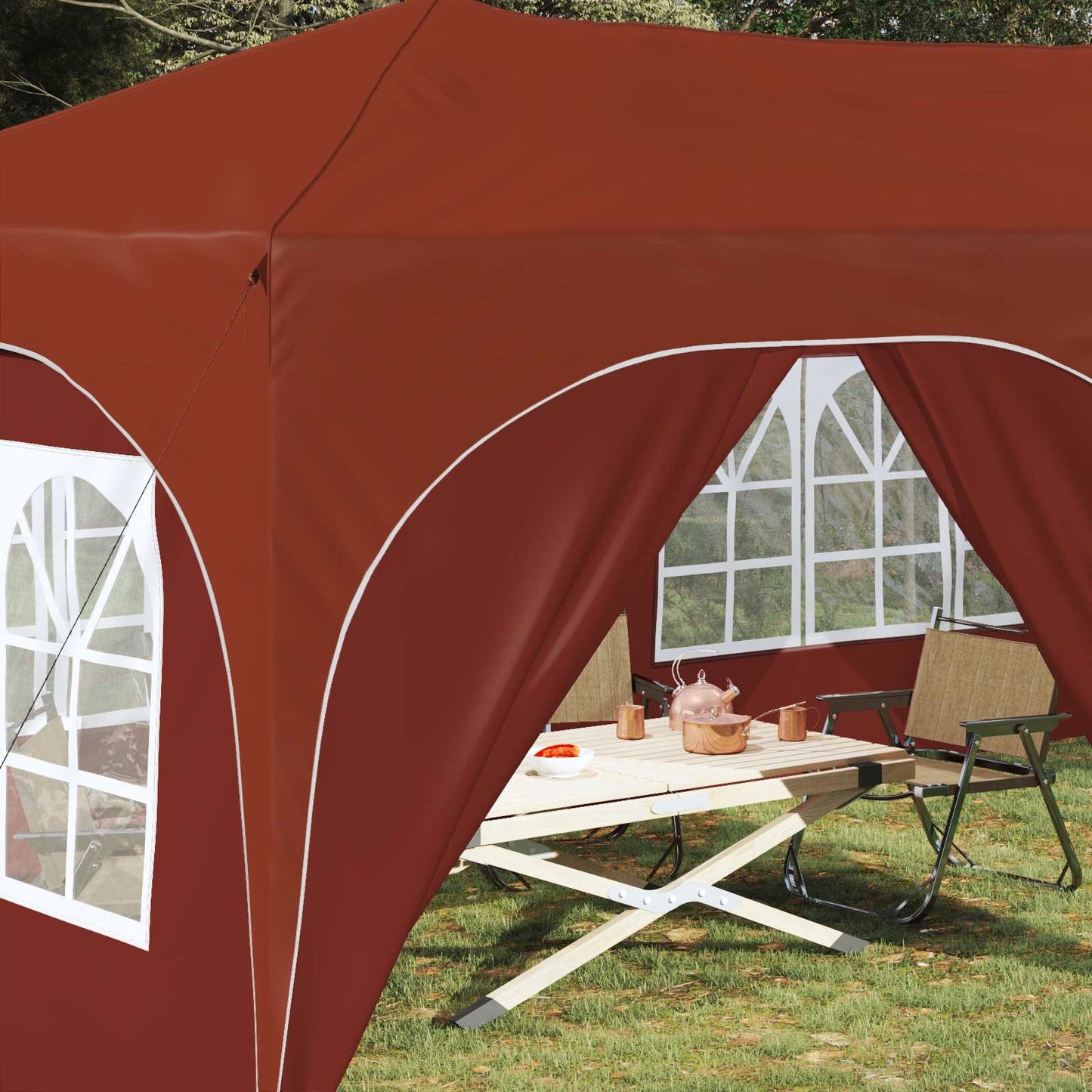 Pop-up Partyzelt Terrakotta 575 x 288 x 245 cm Oxford-Stoff