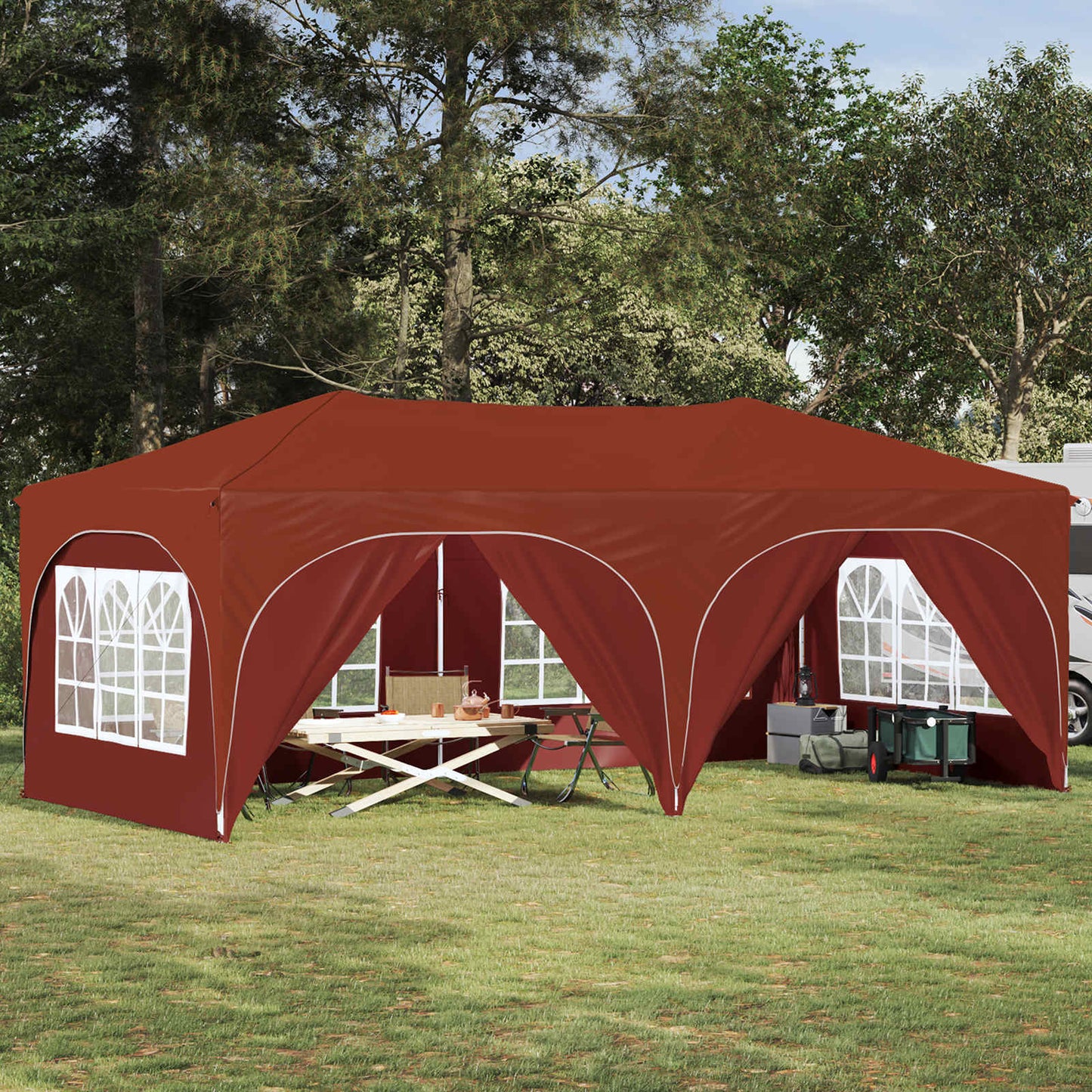 Pop-up Partyzelt Terrakotta 575 x 288 x 245 cm Oxford-Stoff