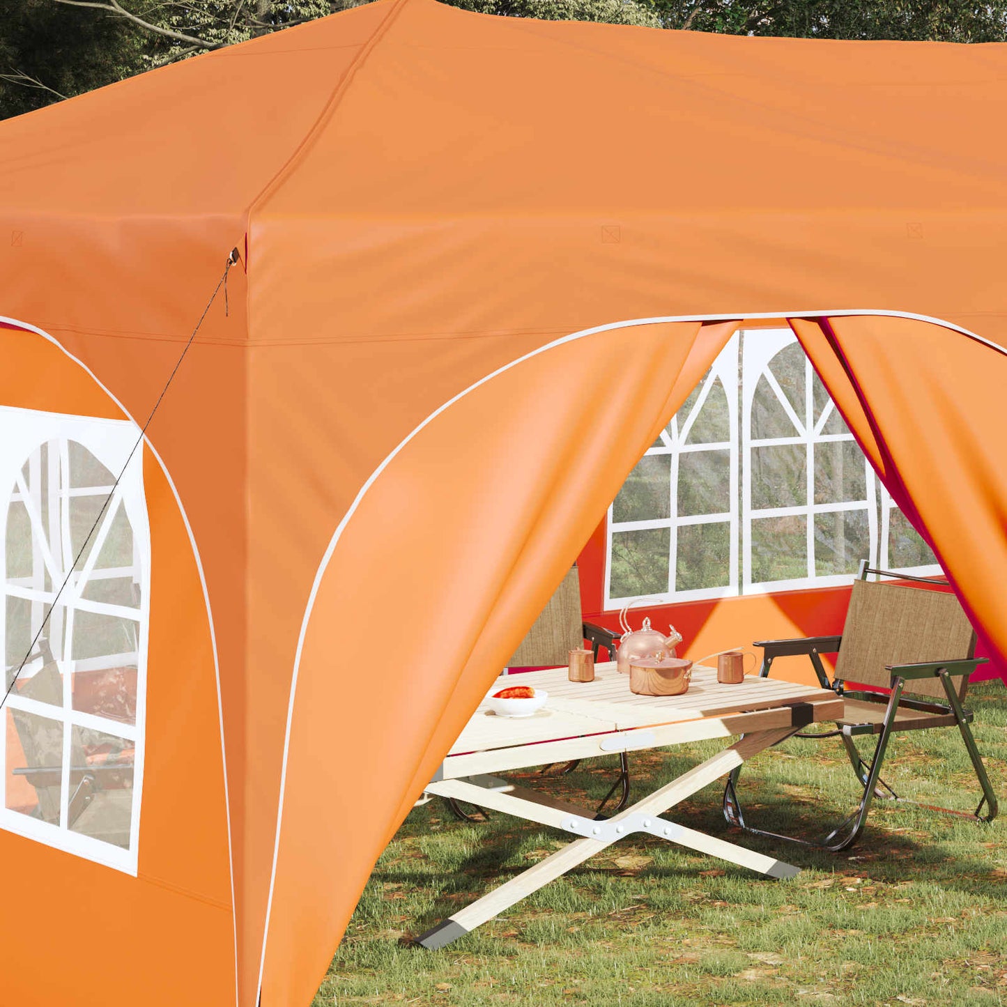 Pop-up Partyzelt Orange 575 x 288 x 245 cm Oxford-Stoff