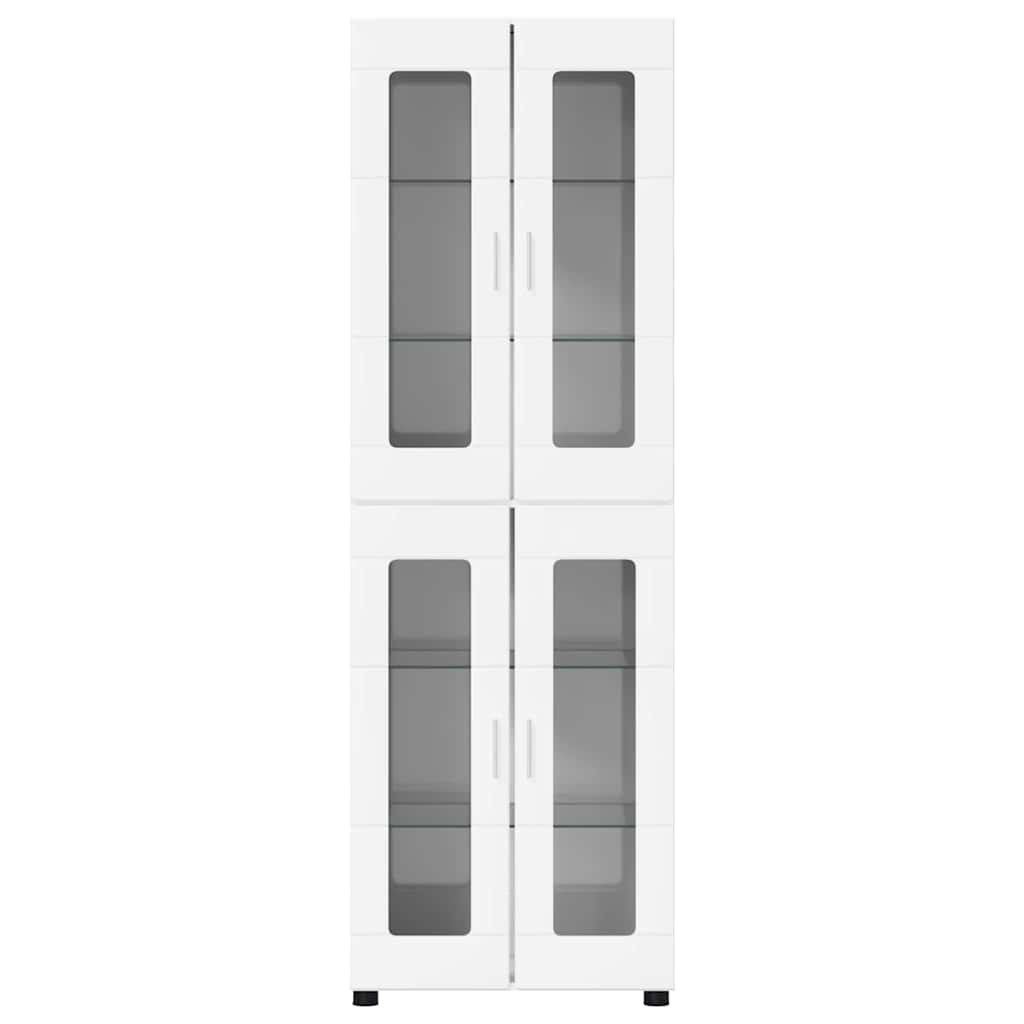 Highboard FLORIN Hochglanz Weiß 60 x 35 x 182 cm Holzwerkstoff