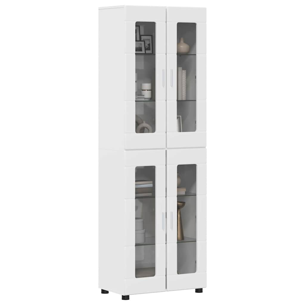 Highboard FLORIN Hochglanz Weiß 60 x 35 x 182 cm Holzwerkstoff