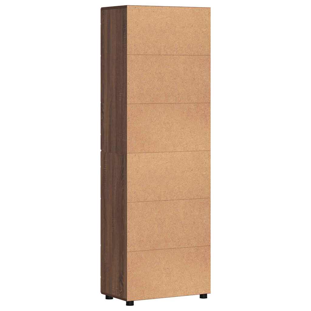 Highboard mit Regal FLORIN Braun Eichen-Optik 60 x 35 x 182 cm