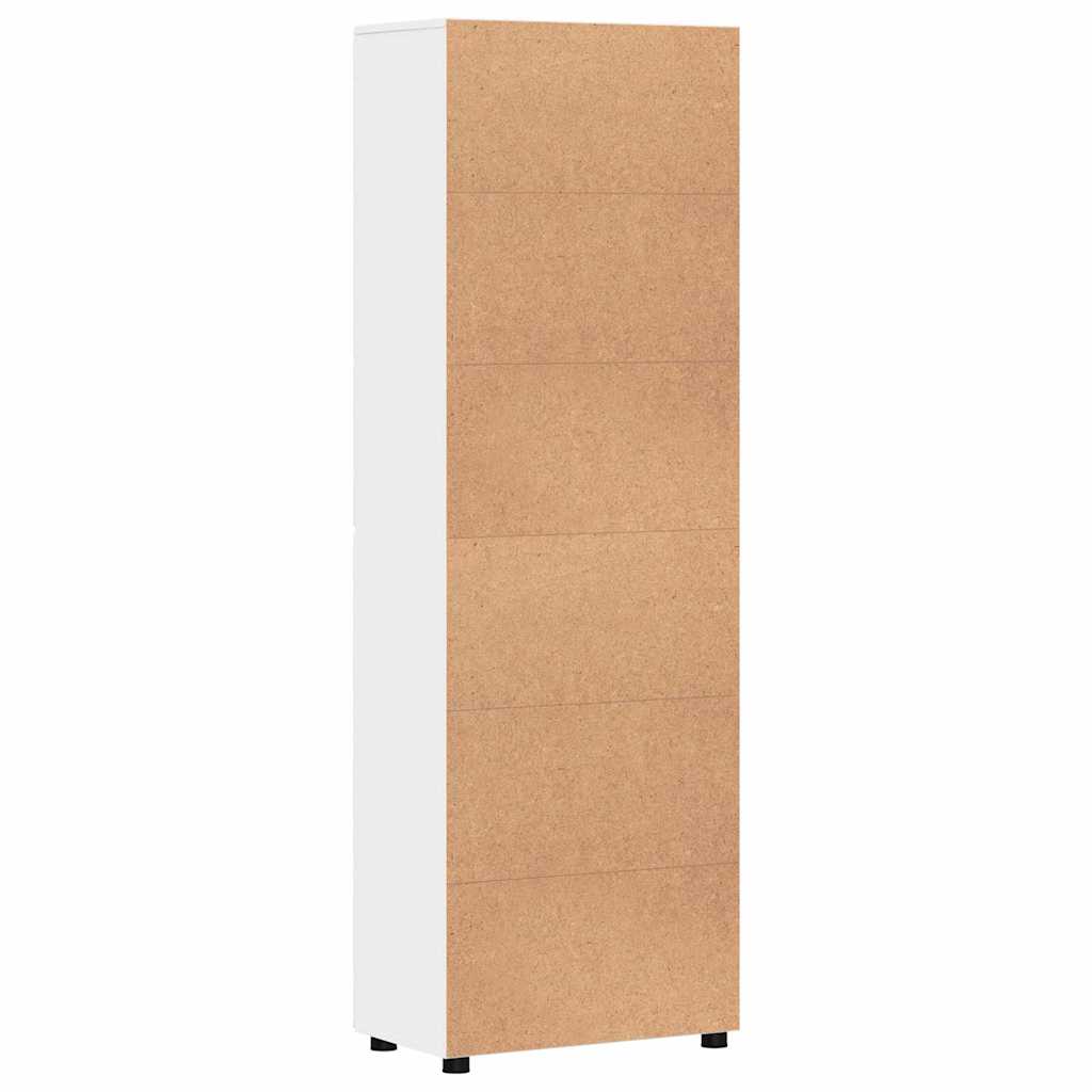 Highboard mit Regal FLORIN Weiß 60 x 35 x 182 cm Holzwerkstoff