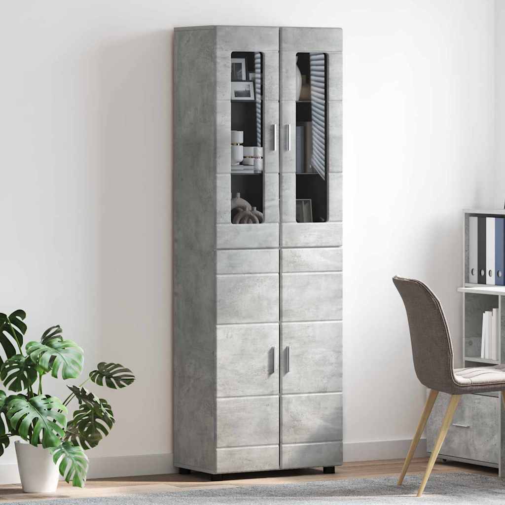 Highboard FLORIN Beton Grau 60 x 35 x 182 cm Holzwerkstoff