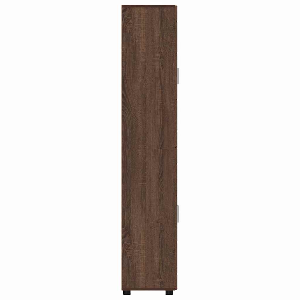 Highboard mit Regal FLORIN Braun Eichen-Optik 60 x 35 x 182 cm