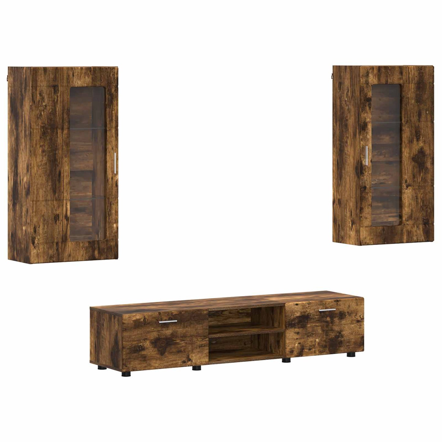 TV-Schrankset FLORIN 3 pcs Geräucherte Eiche Holzwerkstoff