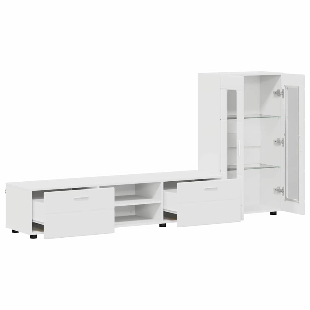 TV-Schrankset mit Schubladen FLORIN 3 pcs Weiß Holzwerkstoff
