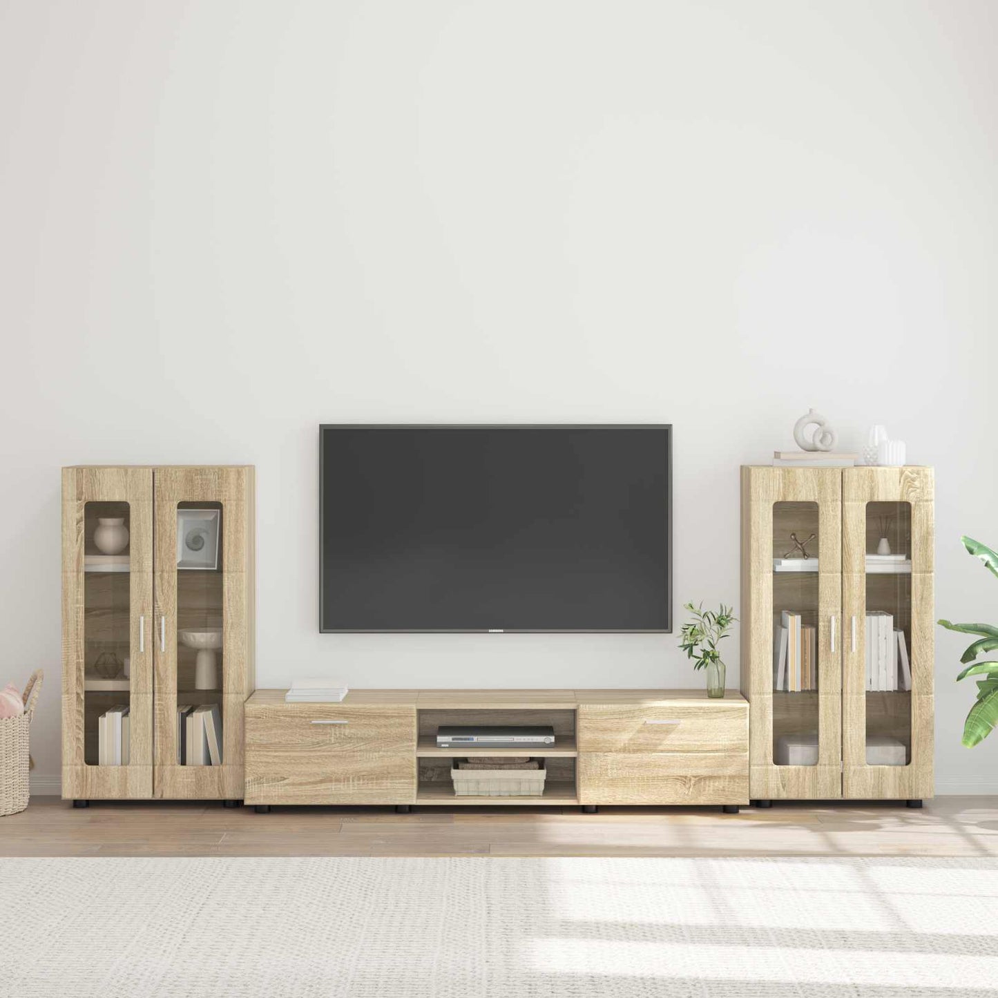 TV-Schrankset mit Regal FLORIN 3 pcs Sonoma-Eiche Holzwerkstoff
