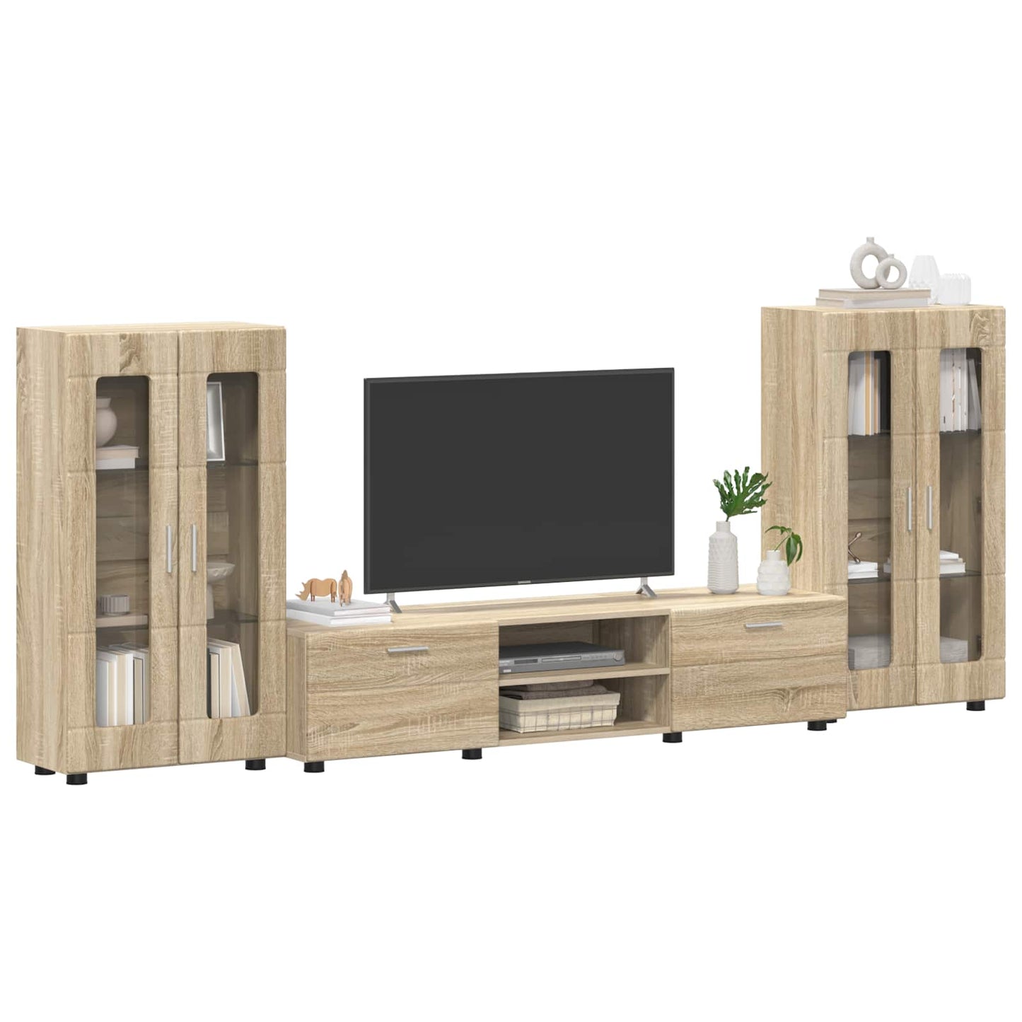 TV-Schrankset mit Regal FLORIN 3 pcs Sonoma-Eiche Holzwerkstoff
