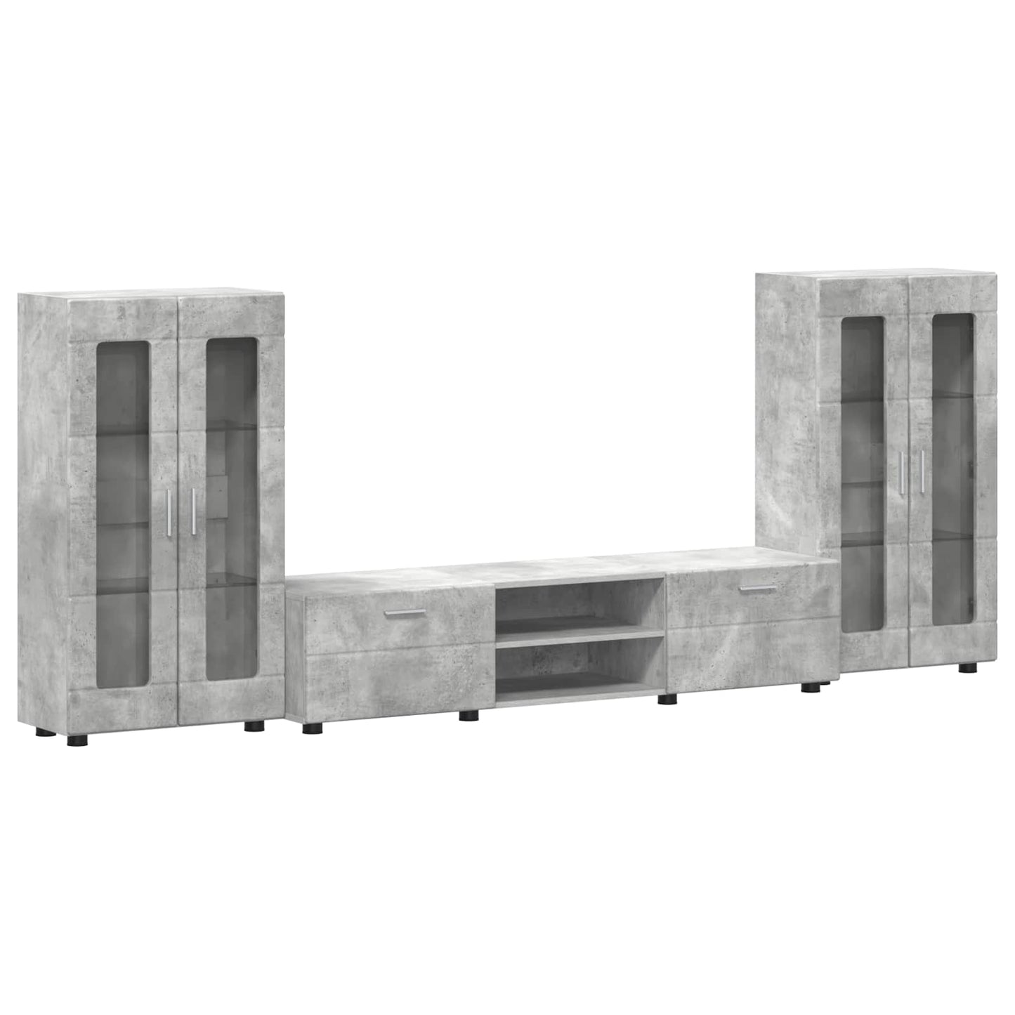 TV-Schrankset mit Regal FLORIN 3 pcs Beton Grau Holzwerkstoff