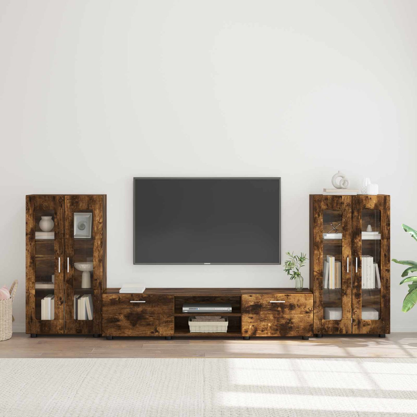 TV-Schrankset FLORIN 3 pcs Geräucherte Eiche Holzwerkstoff
