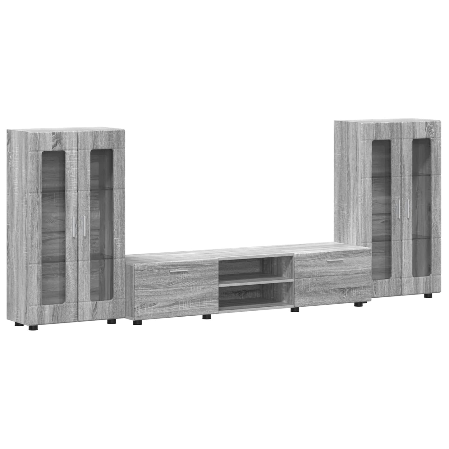 TV-Schrankset mit Tür FLORIN 3 pcs Graues Sonoma Holzwerkstoff