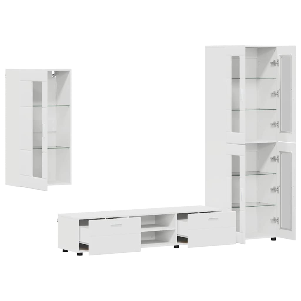 TV-Schrankset mit Schubladen FLORIN 3 pcs Weiß Holzwerkstoff