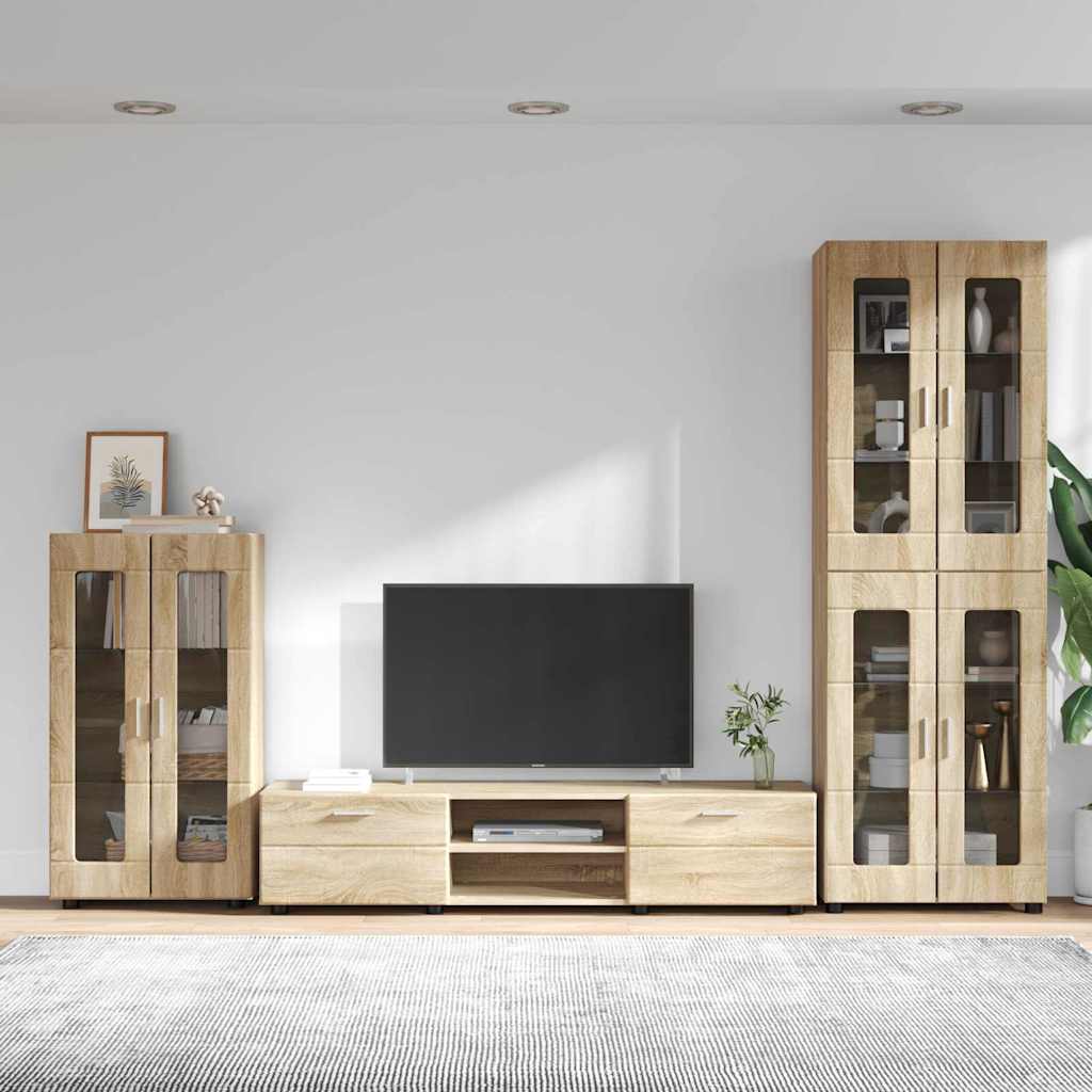 TV-Schrankset mit Regal FLORIN 3 pcs Sonoma-Eiche Holzwerkstoff