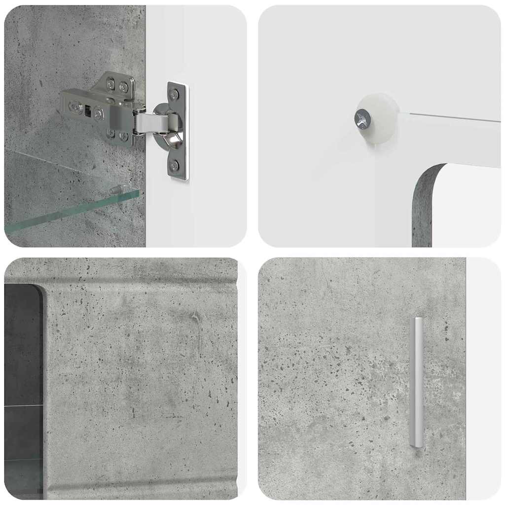 TV-Schrankset mit Regal FLORIN 3 pcs Beton Grau Holzwerkstoff