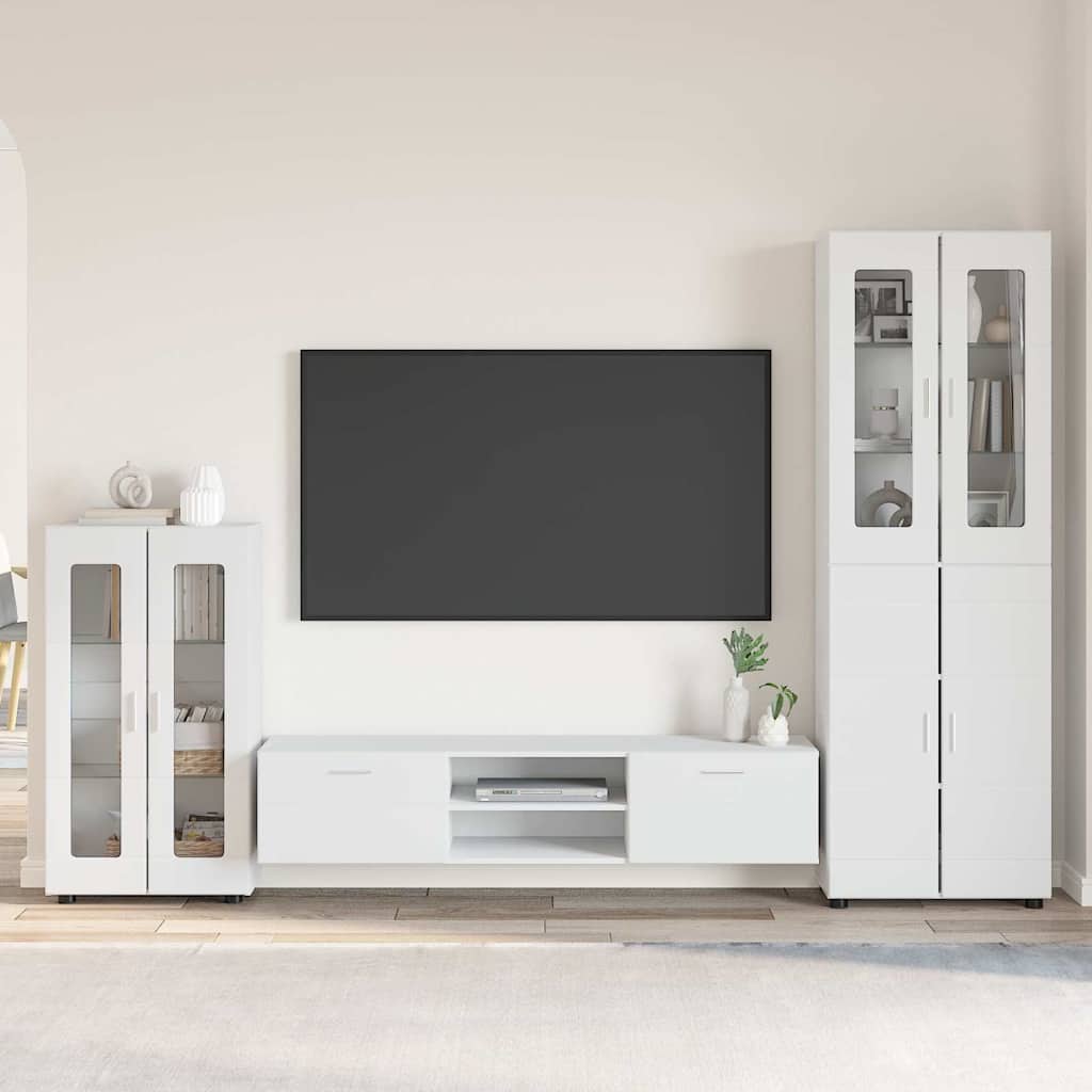 TV-Schrankset mit Schubladen FLORIN 3 pcs Weiß Holzwerkstoff