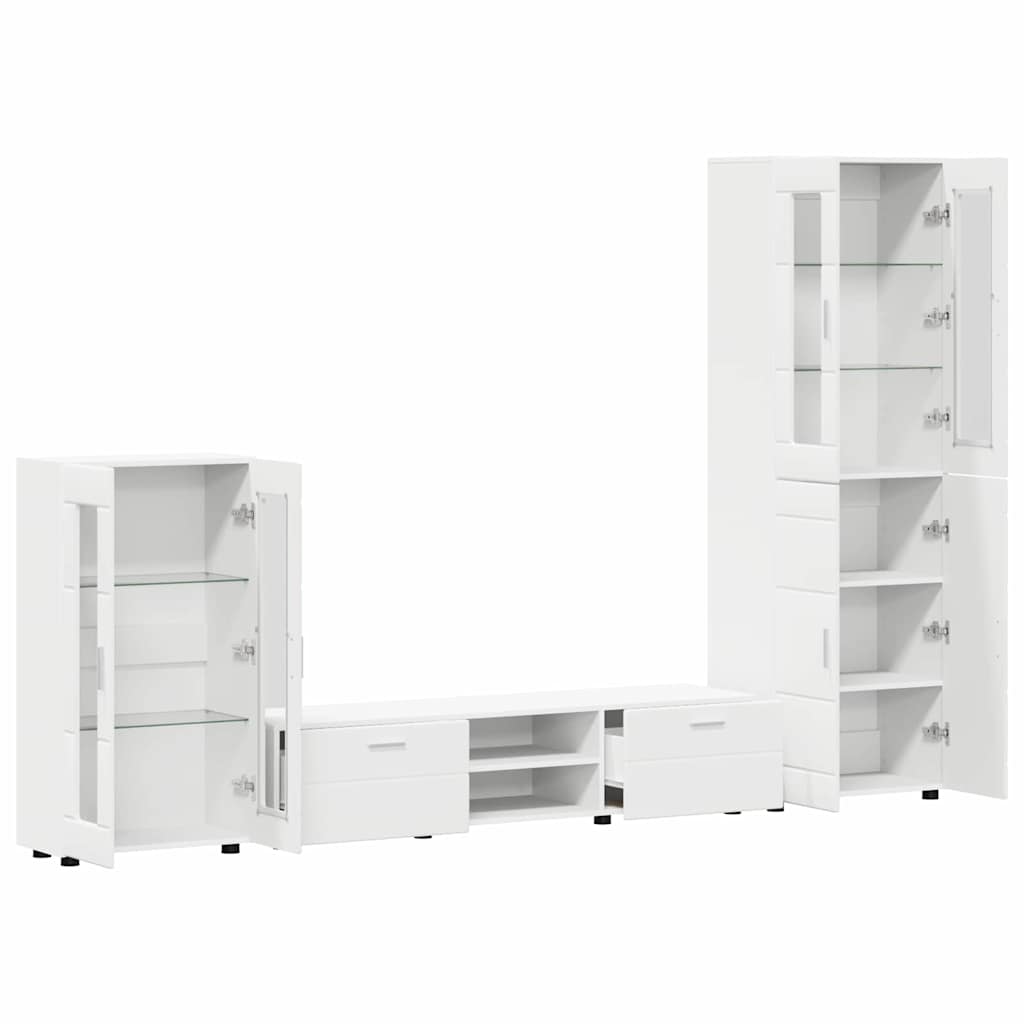 TV-Schrankset mit Schubladen FLORIN 3 pcs Weiß Holzwerkstoff