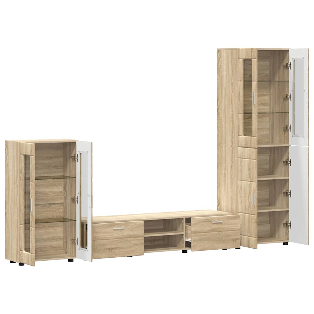 TV-Schrankset mit Regal FLORIN 3 pcs Sonoma-Eiche Holzwerkstoff