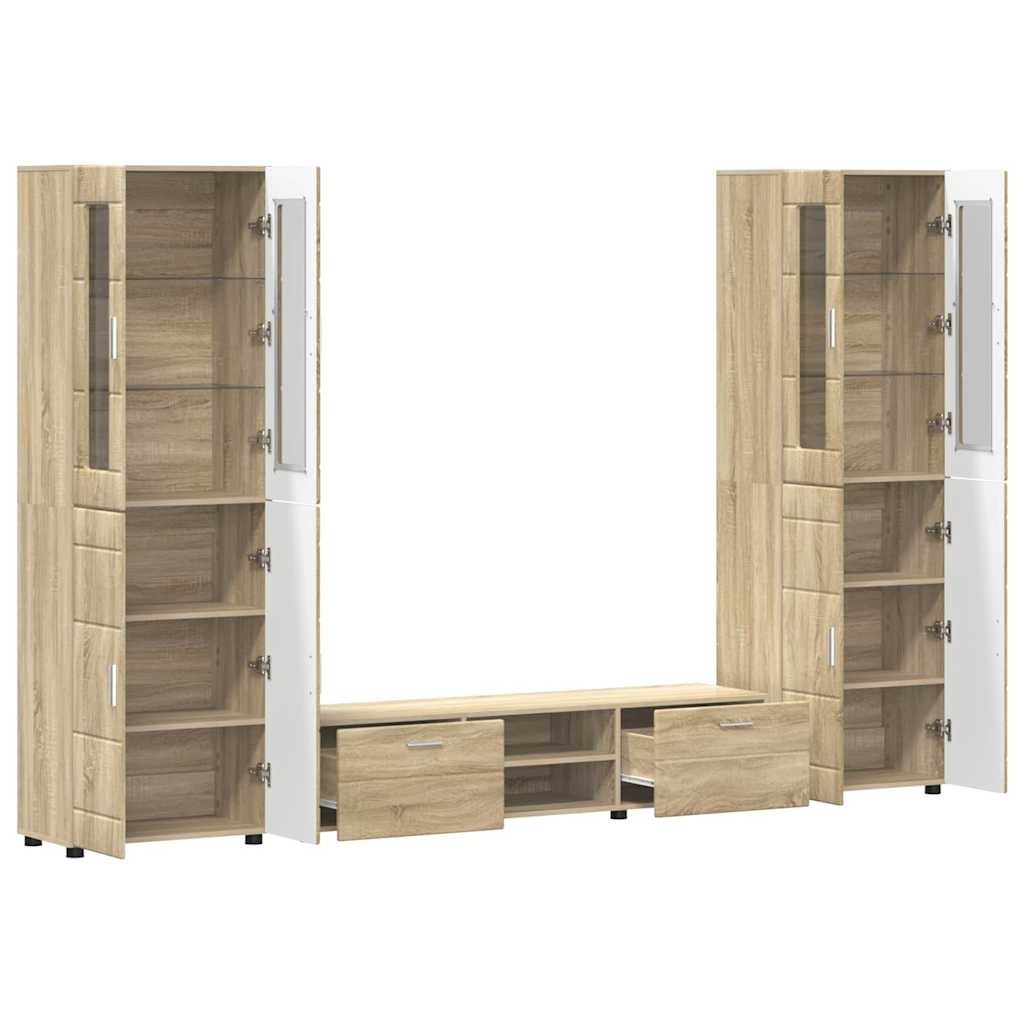 TV-Schrankset mit Regal FLORIN 3 pcs Sonoma-Eiche Holzwerkstoff