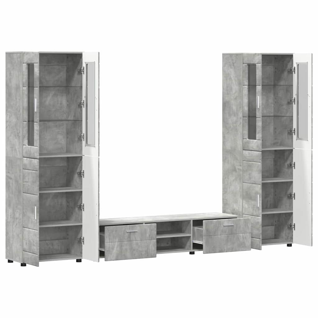 TV-Schrankset mit Regal FLORIN 3 pcs Beton Grau Holzwerkstoff