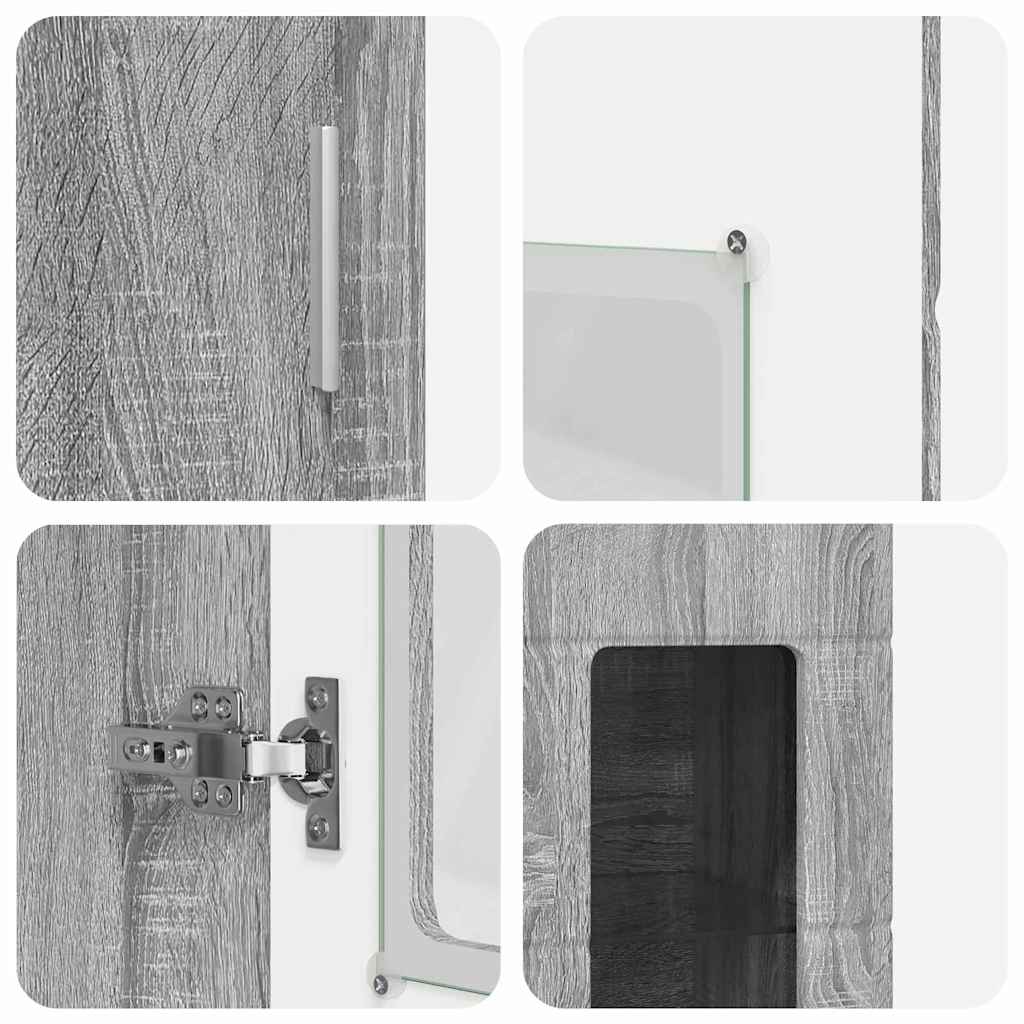 TV-Schrankset mit Tür FLORIN 3 pcs Graues Sonoma Holzwerkstoff