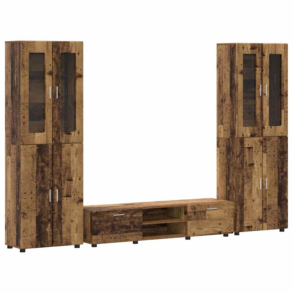 TV-Schrankset mit Schubladen FLORIN 3 pcs Altholz Holzwerkstoff