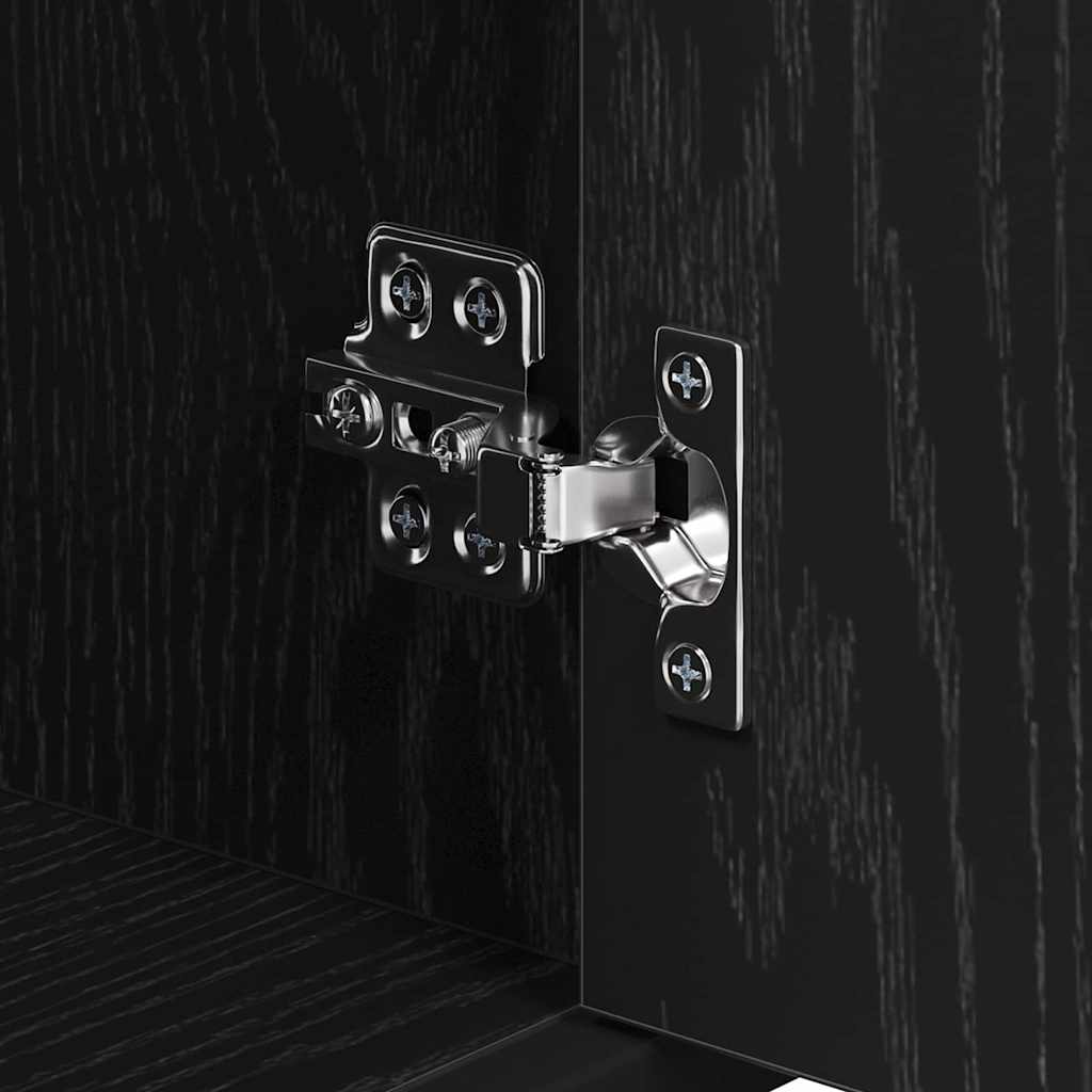 Badezimmermöbel-Set Schwarz Eichen-Optik 35 x 37,5 x 188,5 cm