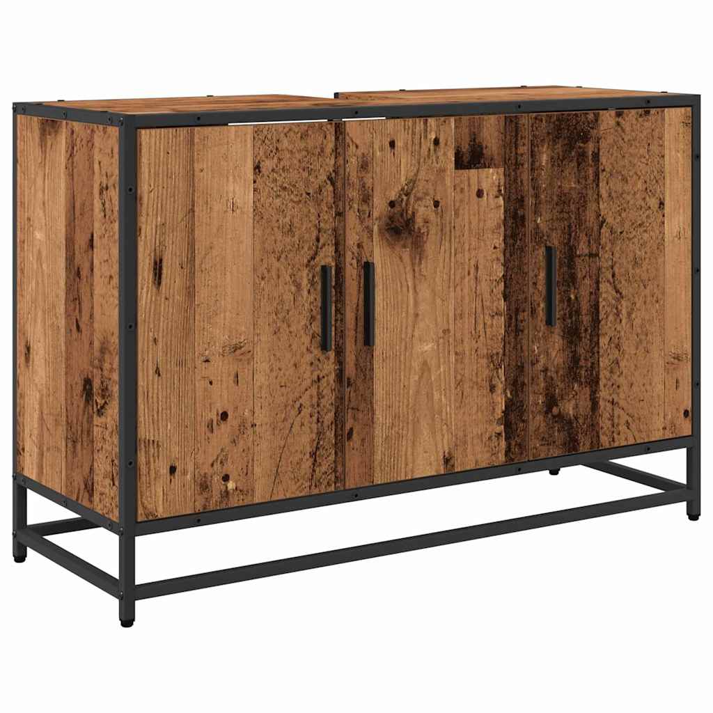 Badezimmermöbel-Set mit Schubladen 4 pcs Altholz Holzwerkstoff