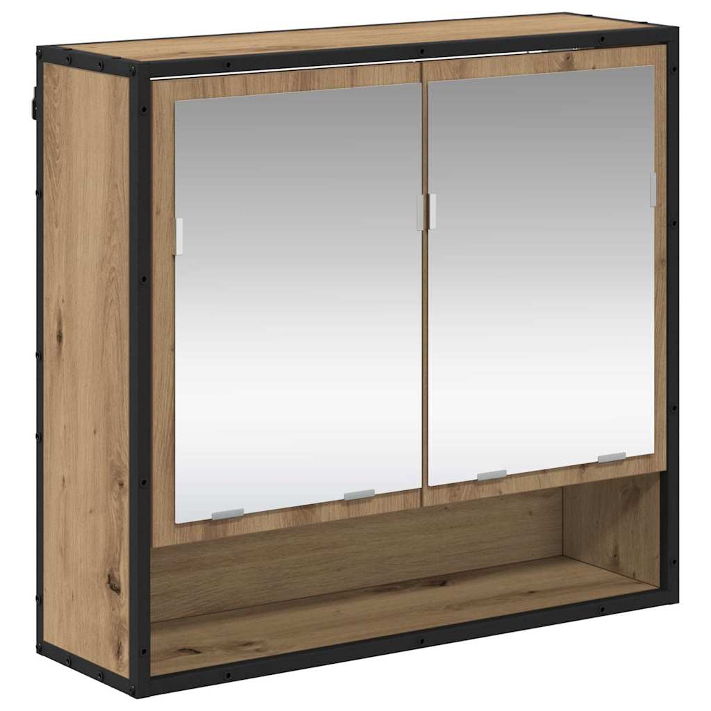Badezimmermöbel-Set mit Regal 4 pcs Artisan-Eiche Holzwerkstoff
