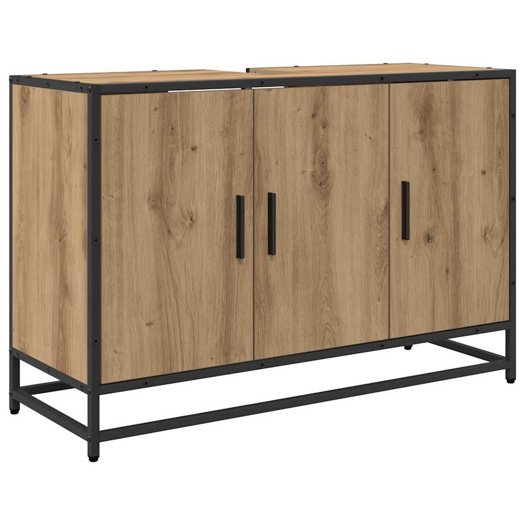 Badezimmermöbel-Set mit Regal 4 pcs Artisan-Eiche Holzwerkstoff