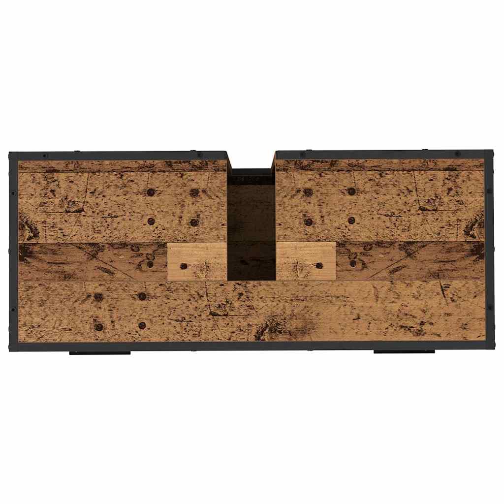 Badezimmermöbel-Set mit Schubladen 4 pcs Altholz Holzwerkstoff