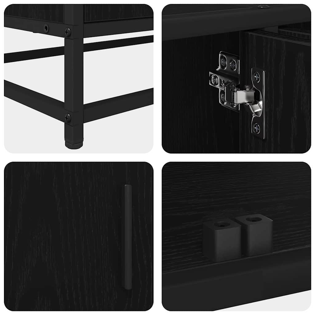TV-Einheiten 2 pcs Schwarz Eichen-Optik 210 x 35 x 41 cm