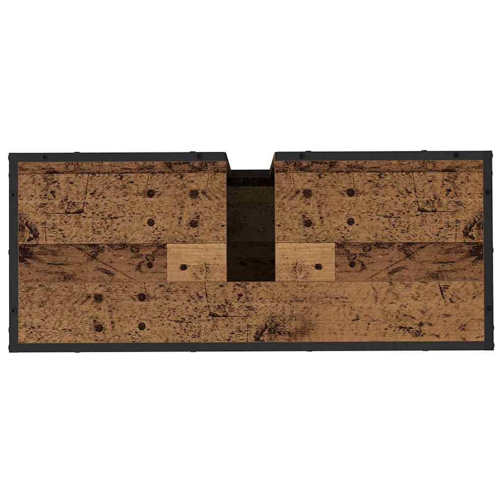 Badezimmermöbel-Set mit Regal 2 pcs Altholz Holzwerkstoff
