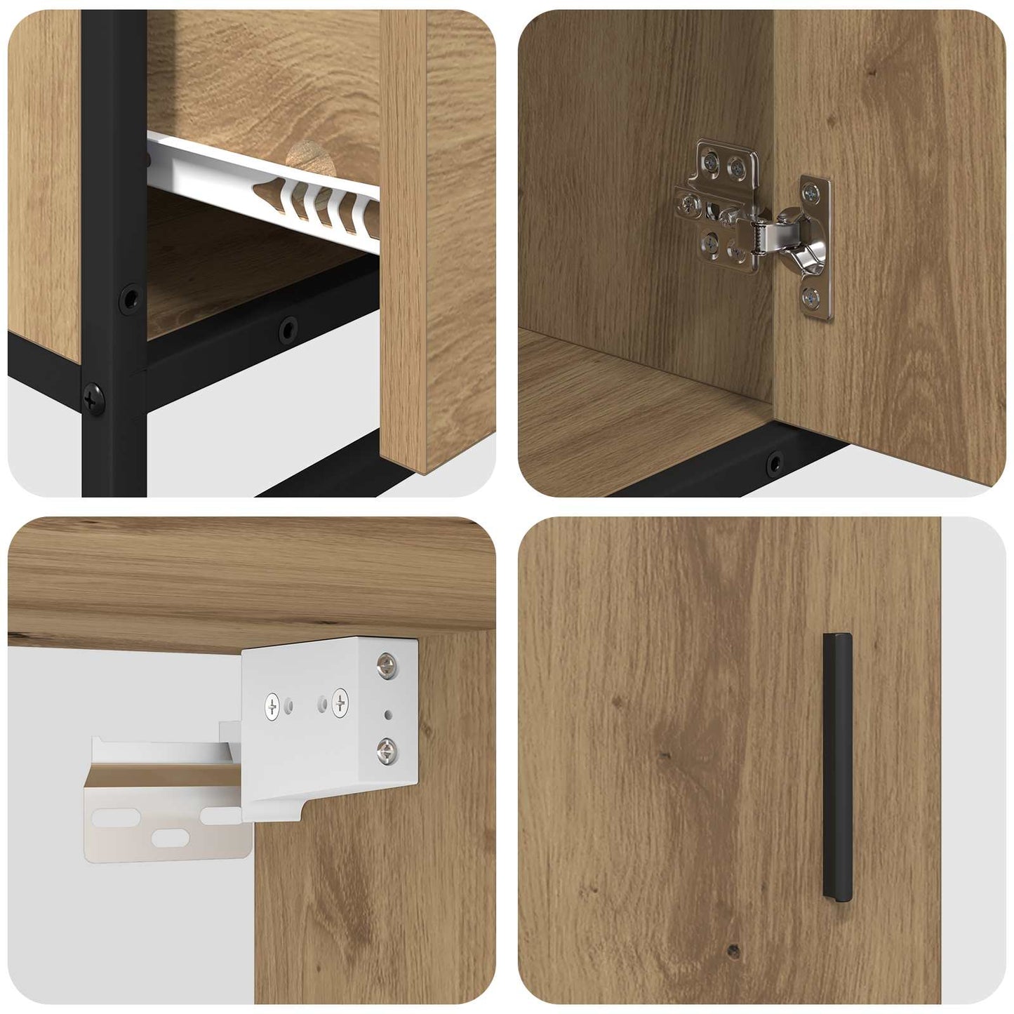 Badezimmermöbel-Set mit Regal 3 pcs Artisan-Eiche Holzwerkstoff