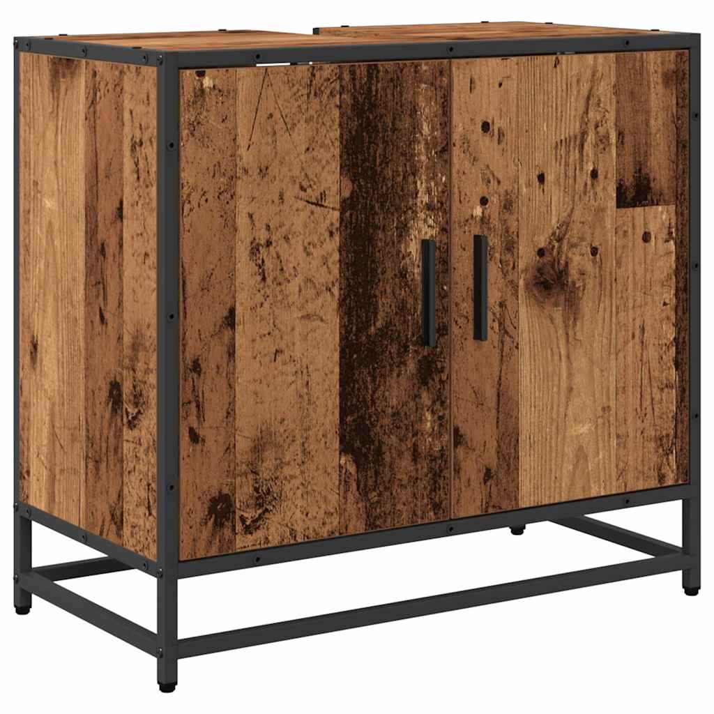 Badezimmermöbel-Set mit Regal 3 pcs Altholz Holzwerkstoff