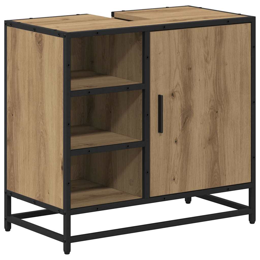 Badezimmermöbel-Set mit Regal 2 pcs Artisan-Eiche Holzwerkstoff