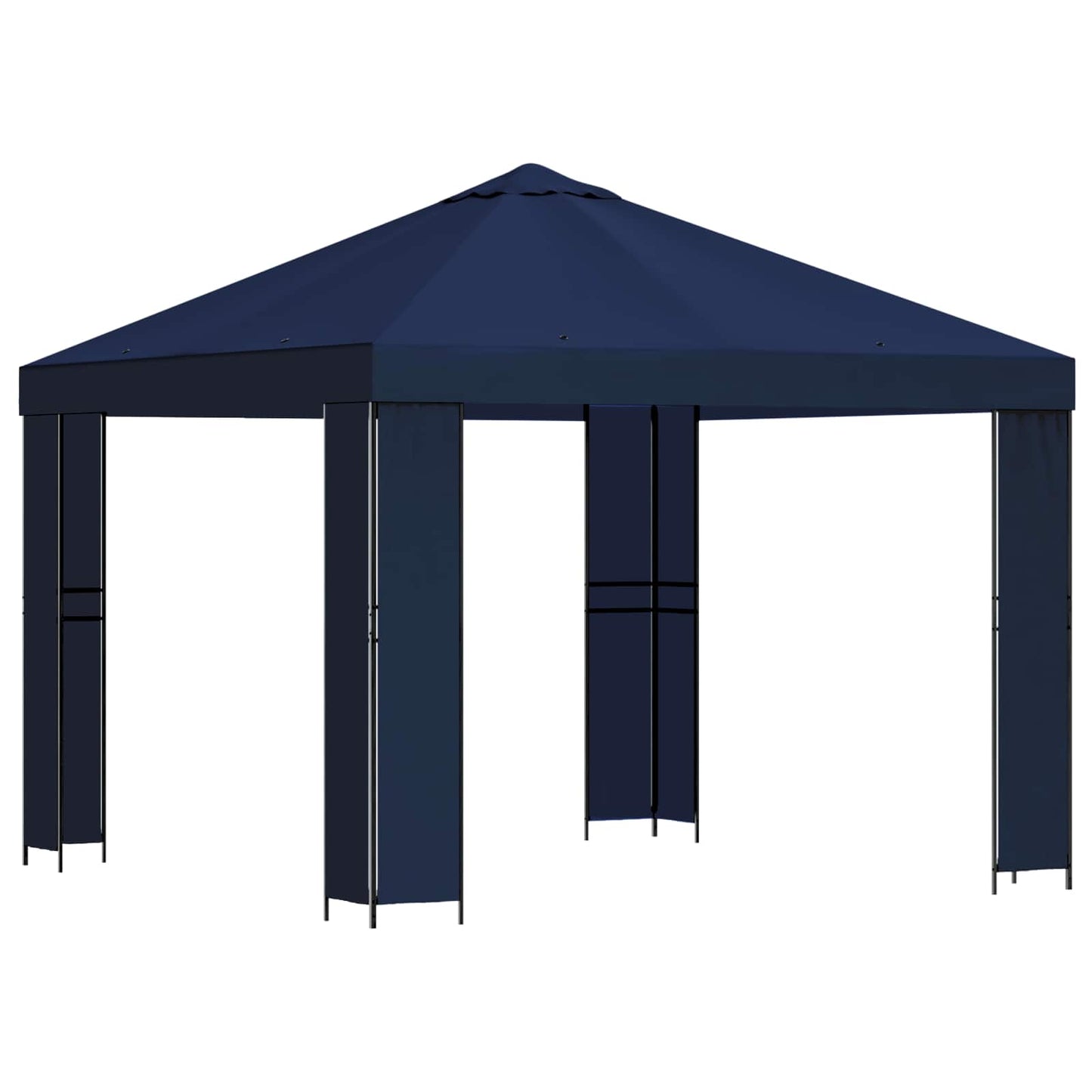 Pavillon 3 x 3 m Blau Polyester und Stahl 190