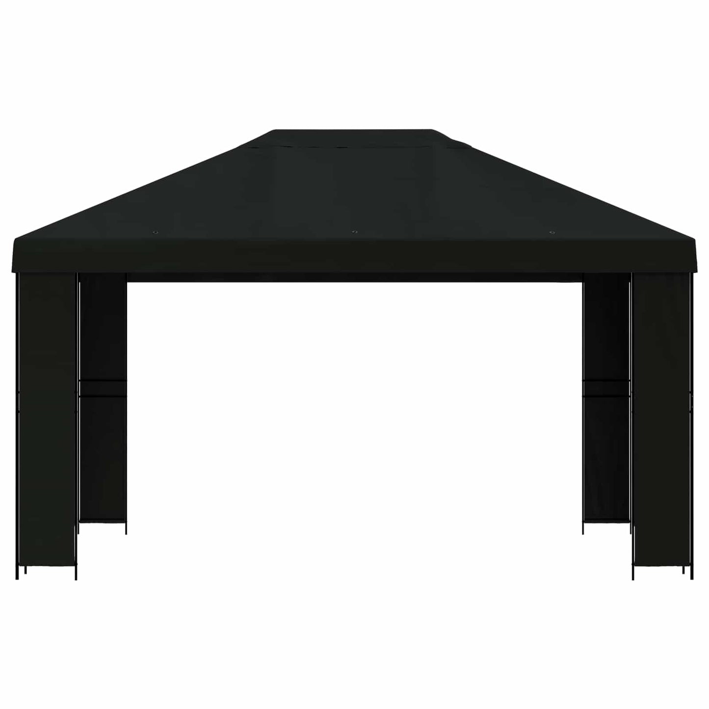 Pavillon 4 x 3 m Schwarz Polyester und Stahl 190