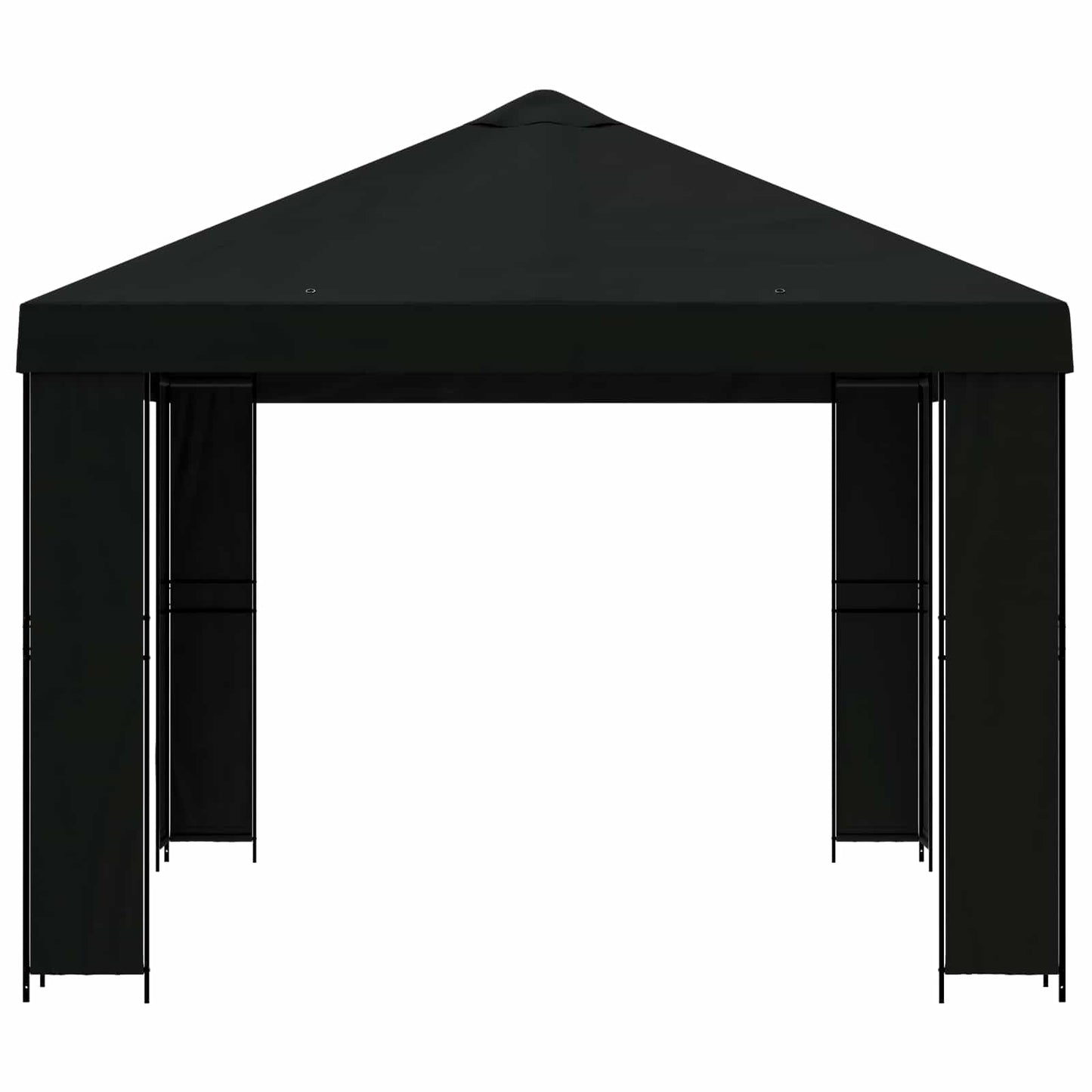 Pavillon 4 x 3 m Schwarz Polyester und Stahl 190