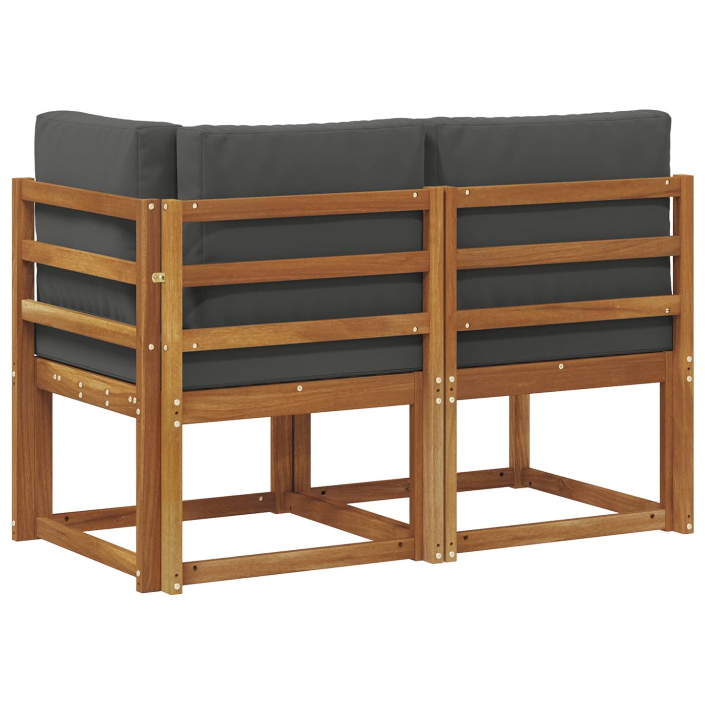 Outdoor Mittel- und Ecksofa 2 Stück Natur und Anthrazit