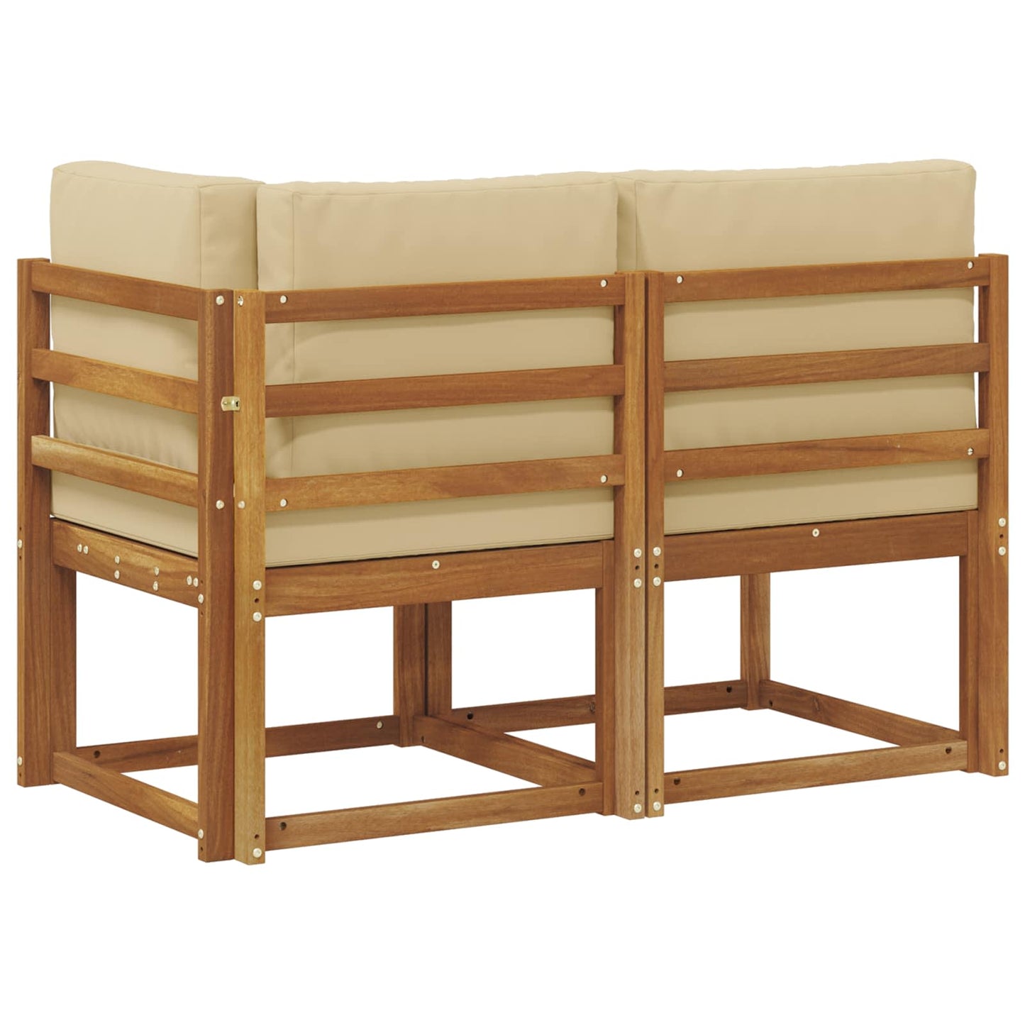 Outdoor Mittel- und Ecksofa mit Kissen 2 Stück Natur und Beige