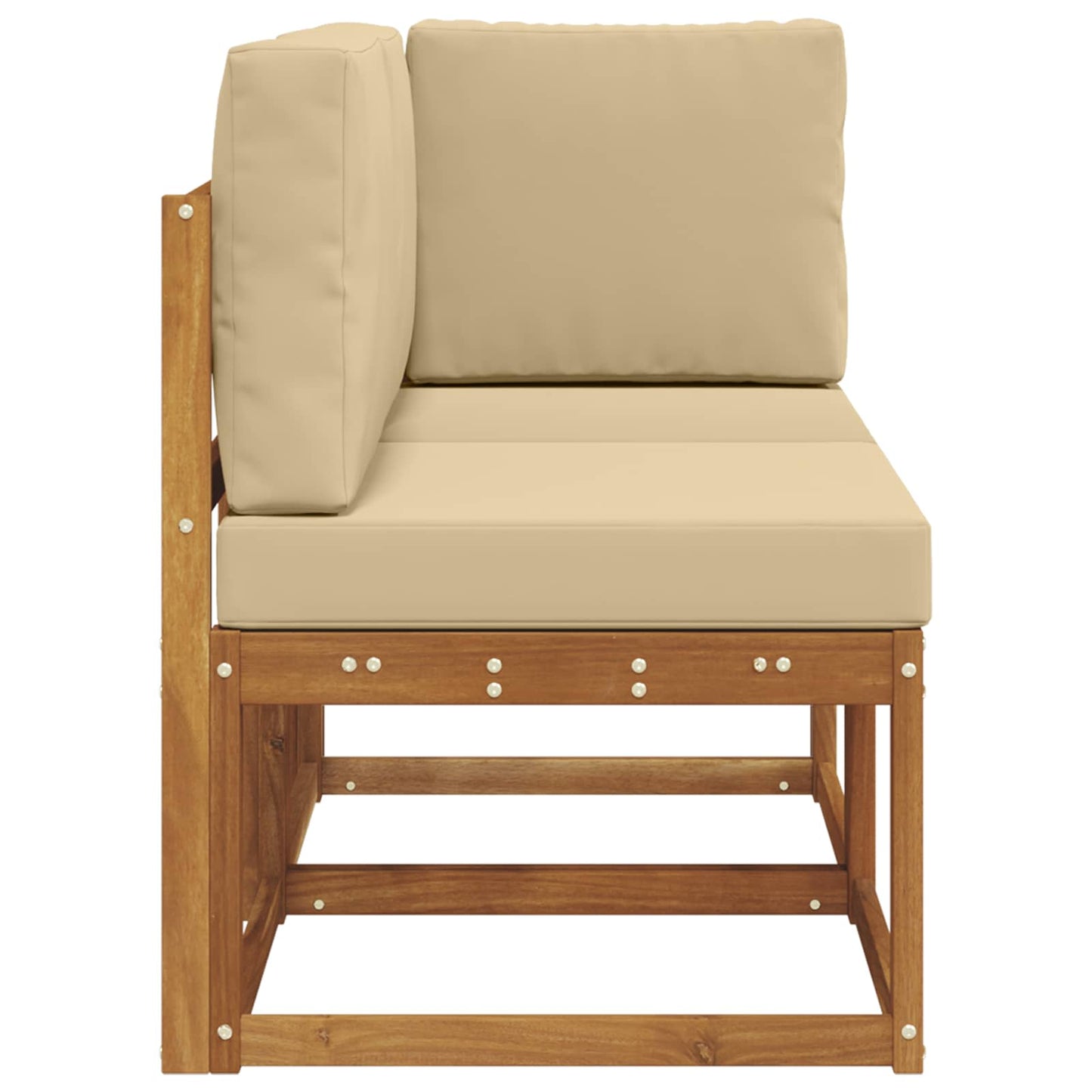 Outdoor Mittel- und Ecksofa mit Kissen 2 Stück Natur und Beige