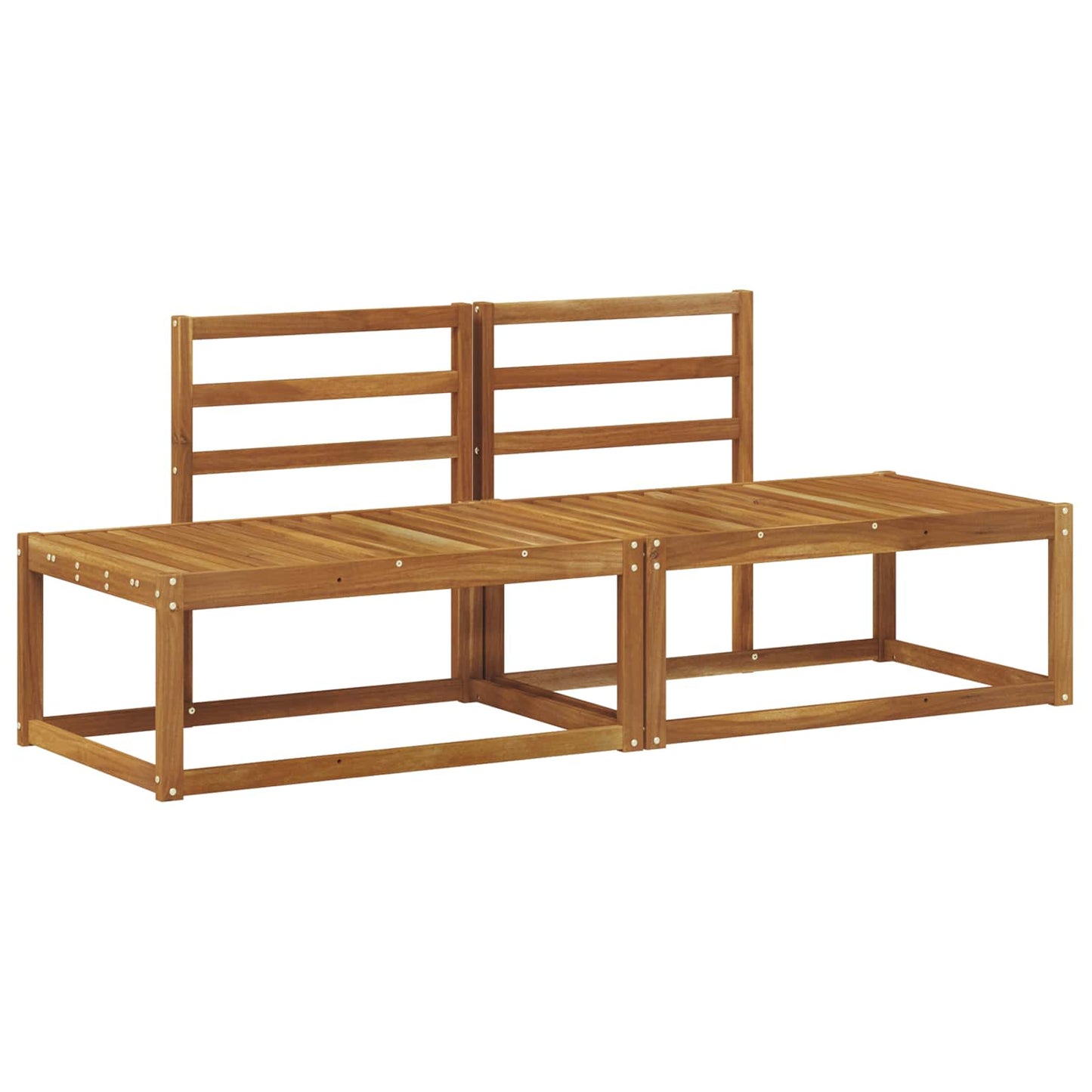 Outdoor End Sofa 2 Stück Natur 182,5 x 63 x 73 cm
